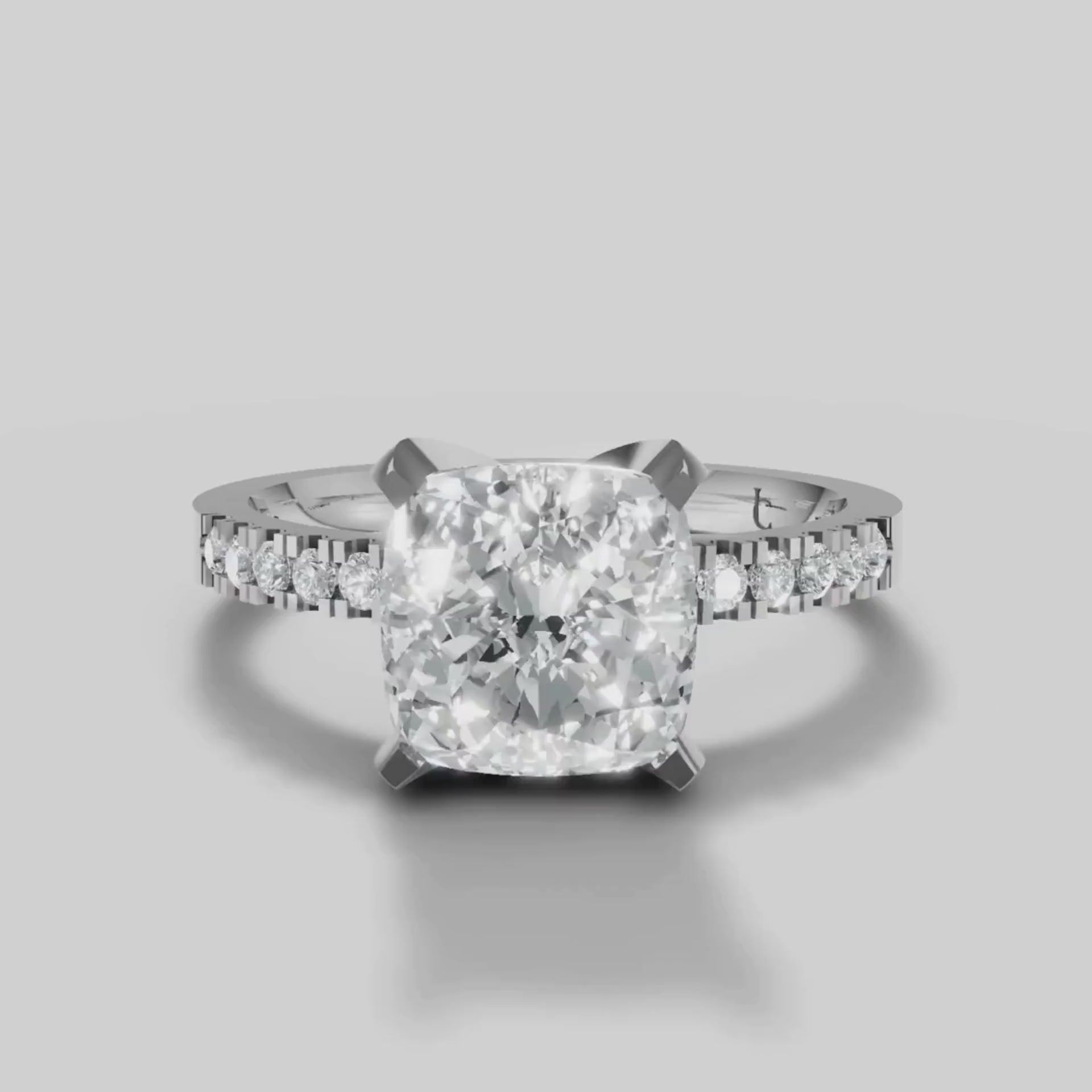 Clara Cushion Pave Solitaire in White Gold video