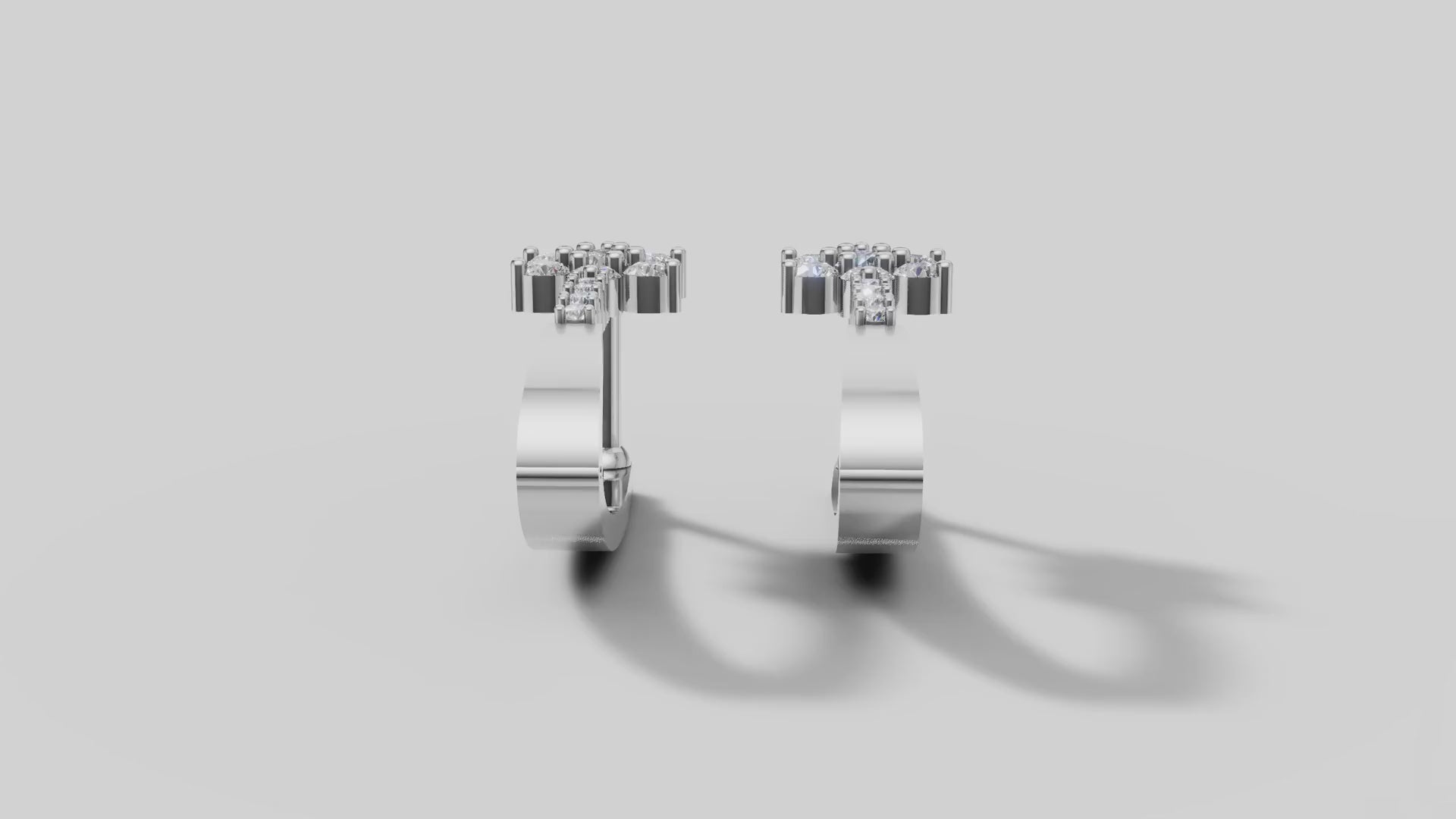 Daisy Flower Huggies in White Gold video