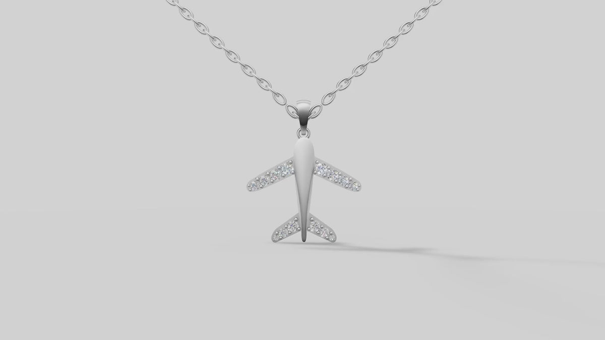 Voyage Airplane Pendant in White Gold video