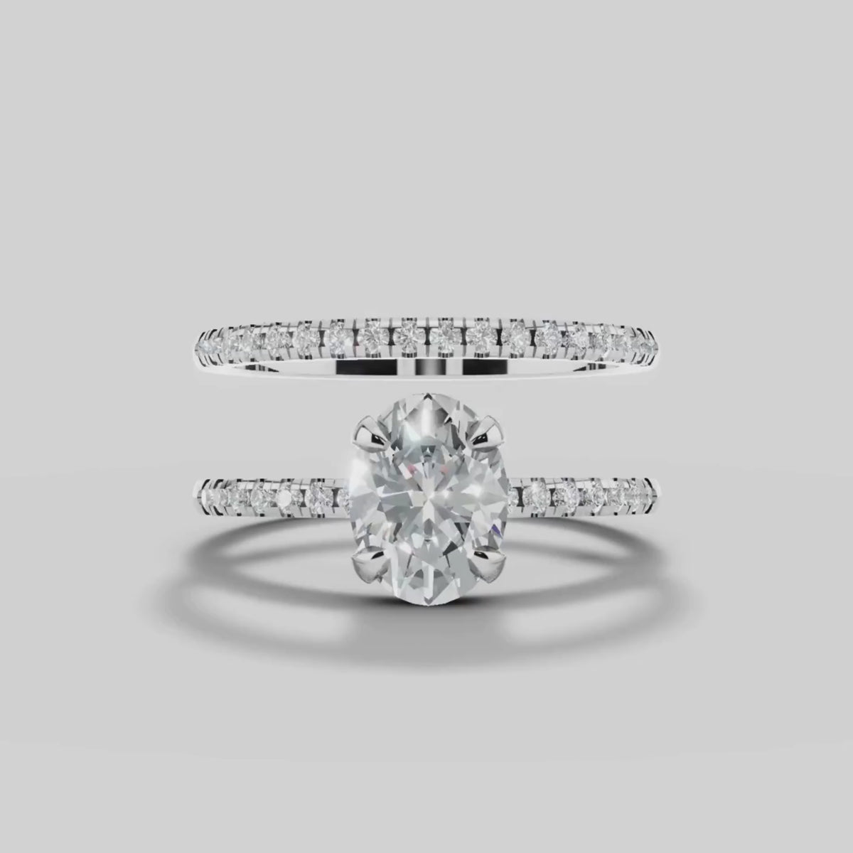 Celine Oval Bridal Set in White Gold video