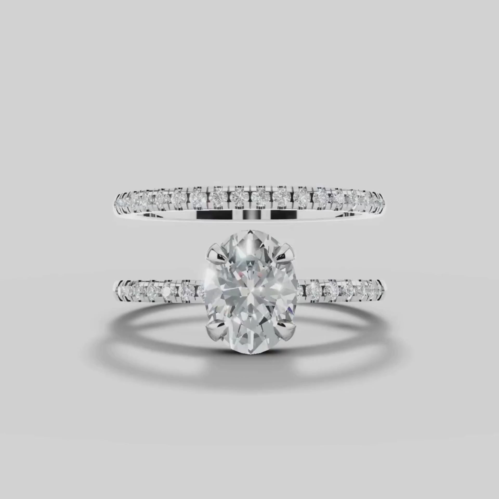 Celine Oval Bridal Set in White Gold video