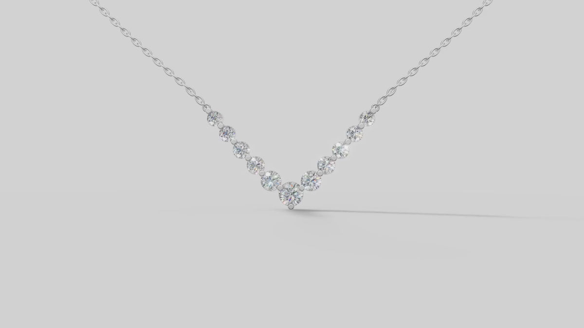 Vienne Graduated V Necklace in White Gold video