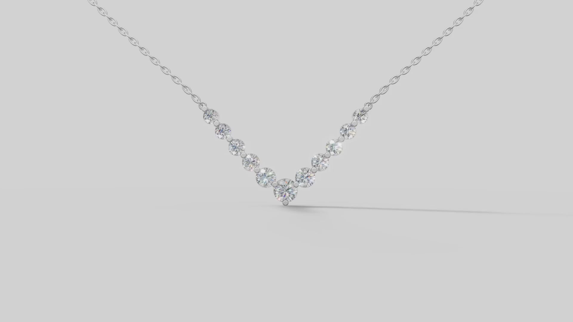 Vienne Graduated V Necklace in White Gold video