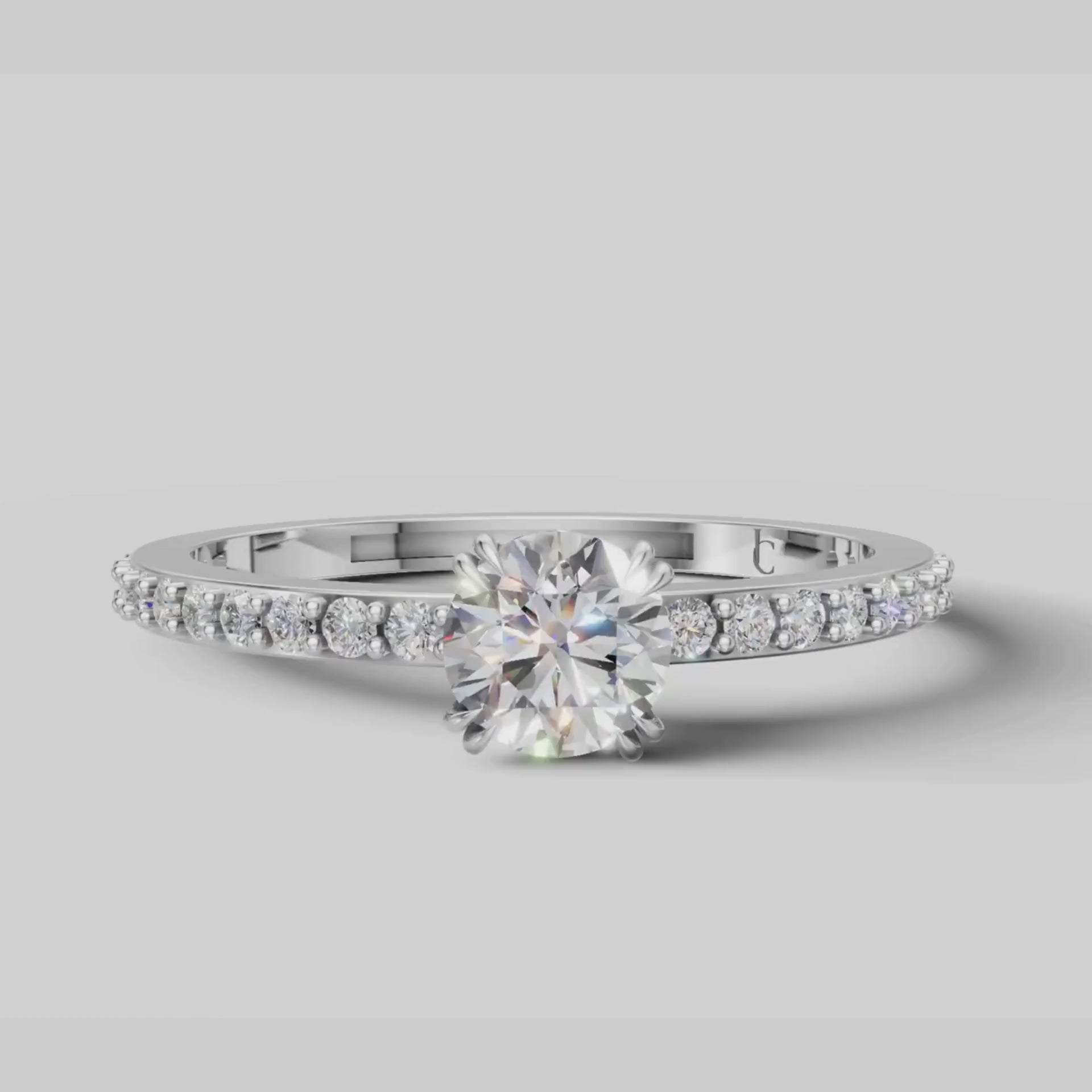 Lumi Petite Pave Solitaire in White Gold video