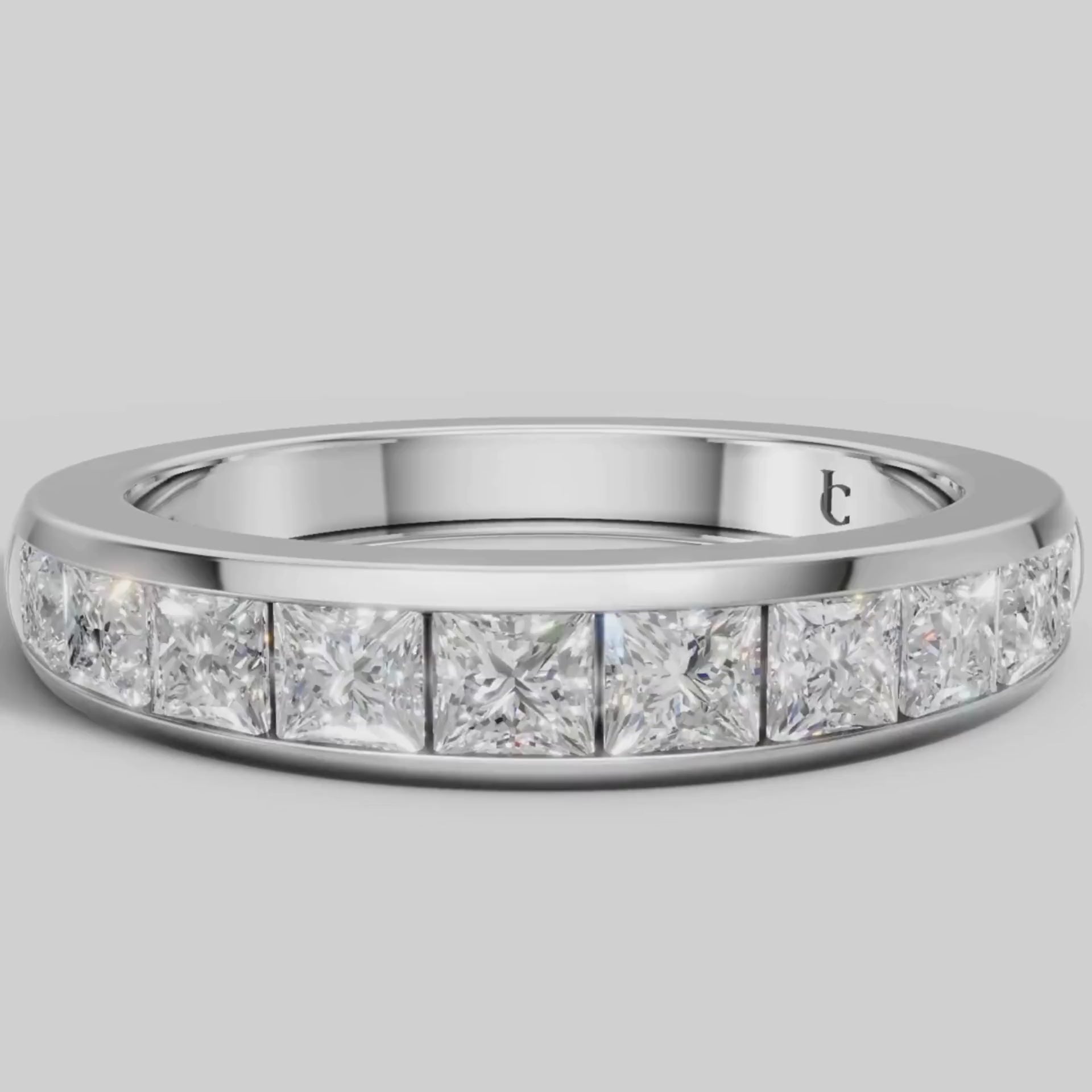 Nora Princess Channel Band in White Gold video