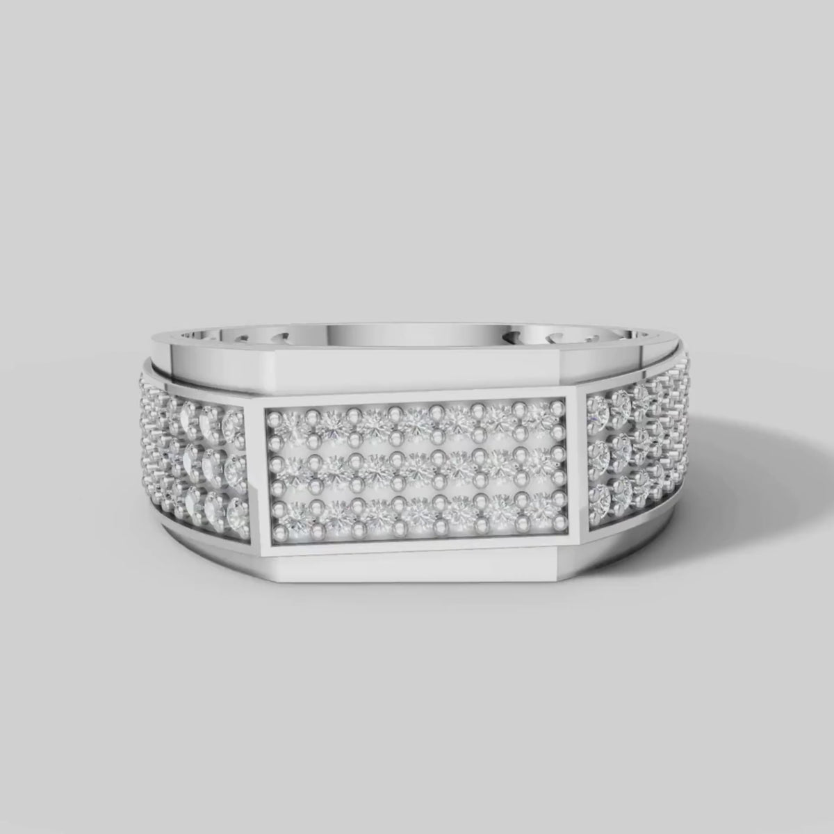 Kingsley Pave Panel Ring in White Gold video