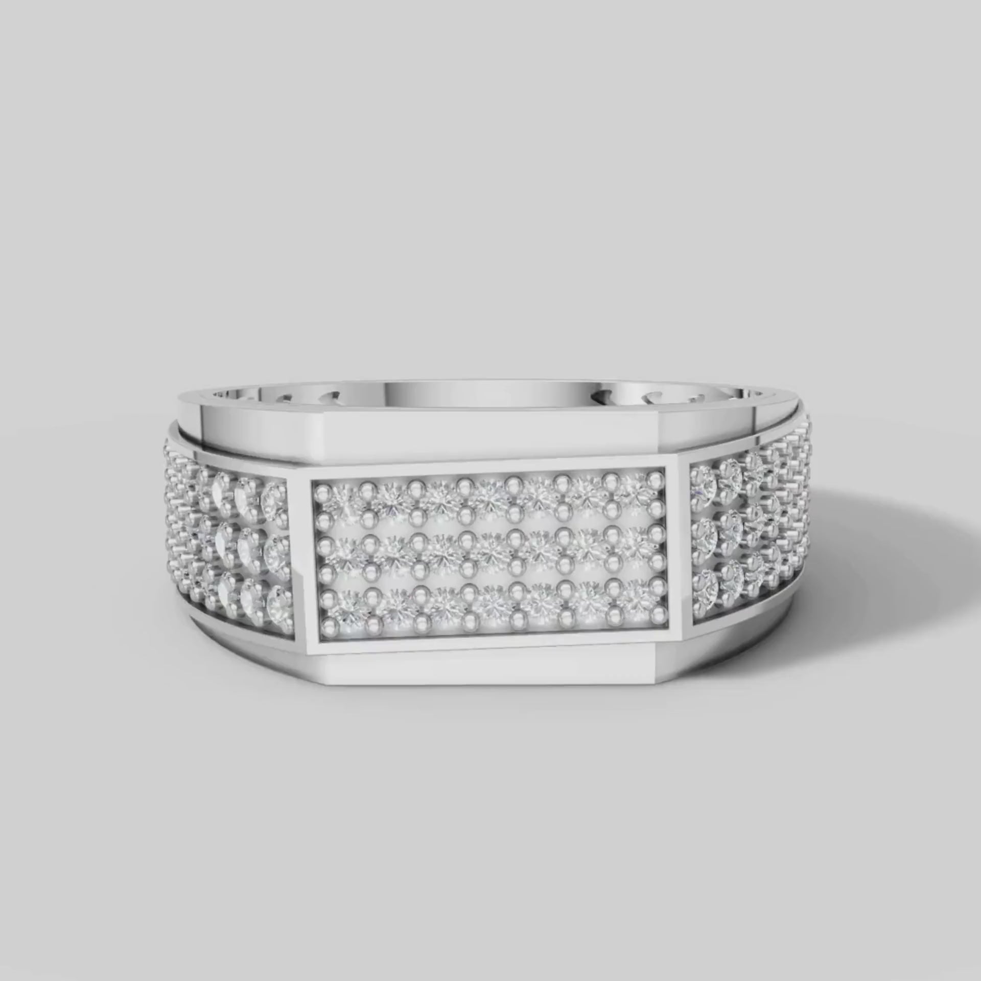 Kingsley Pave Panel Ring in White Gold video