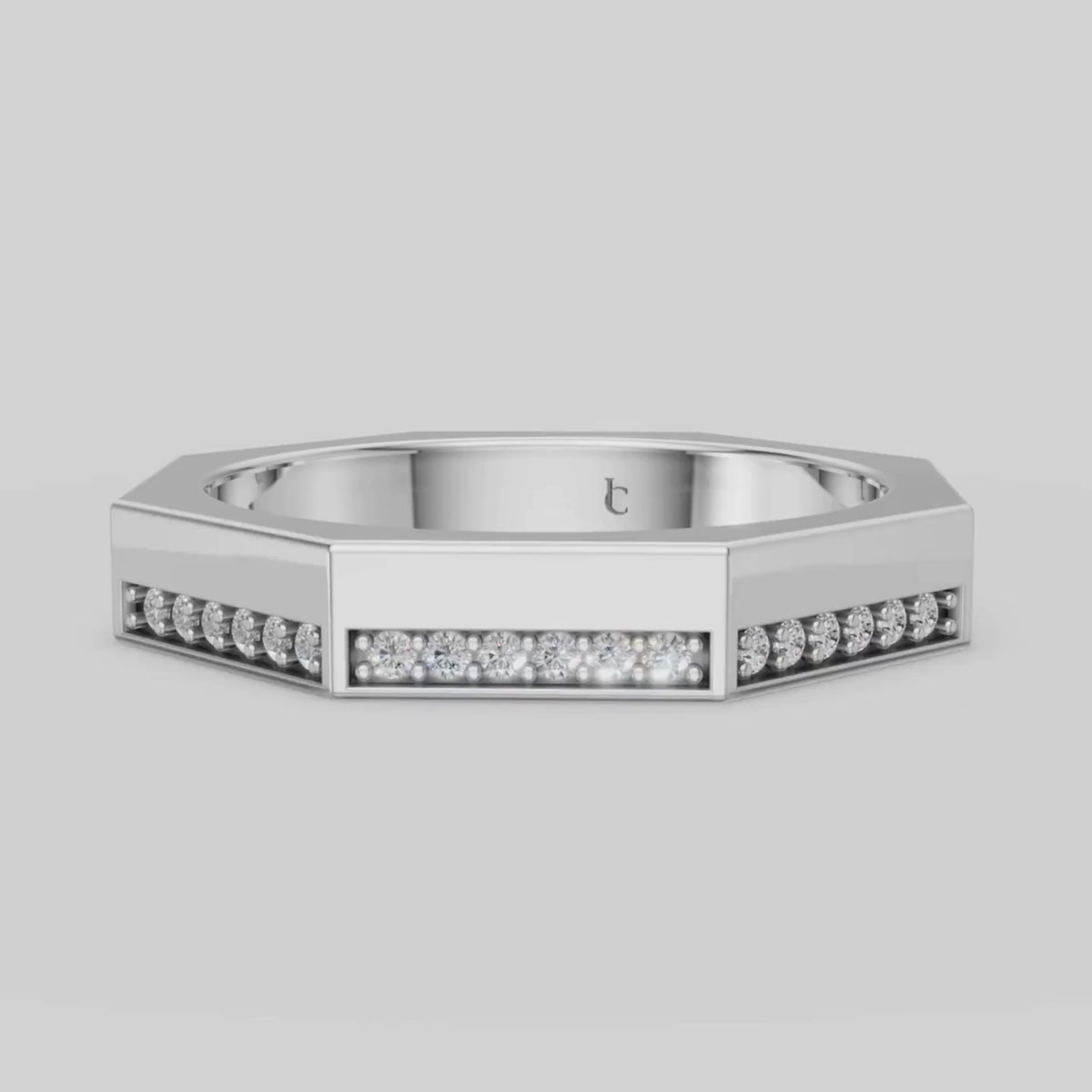 Brennan Octagon Band in White Gold video