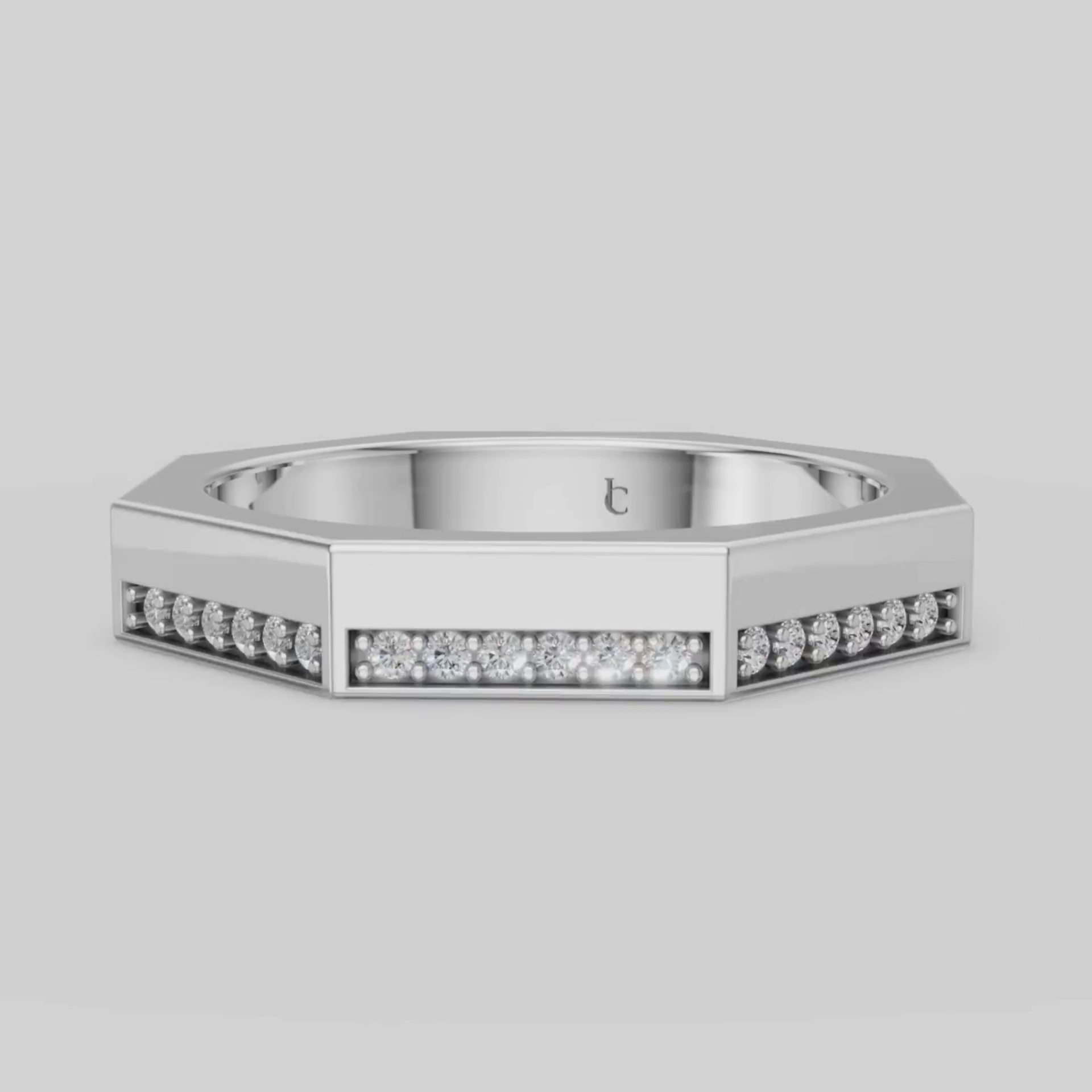 Brennan Octagon Band in White Gold video