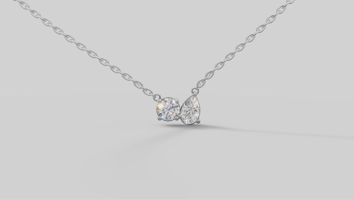 Toi et Moi Pendant in White Gold video