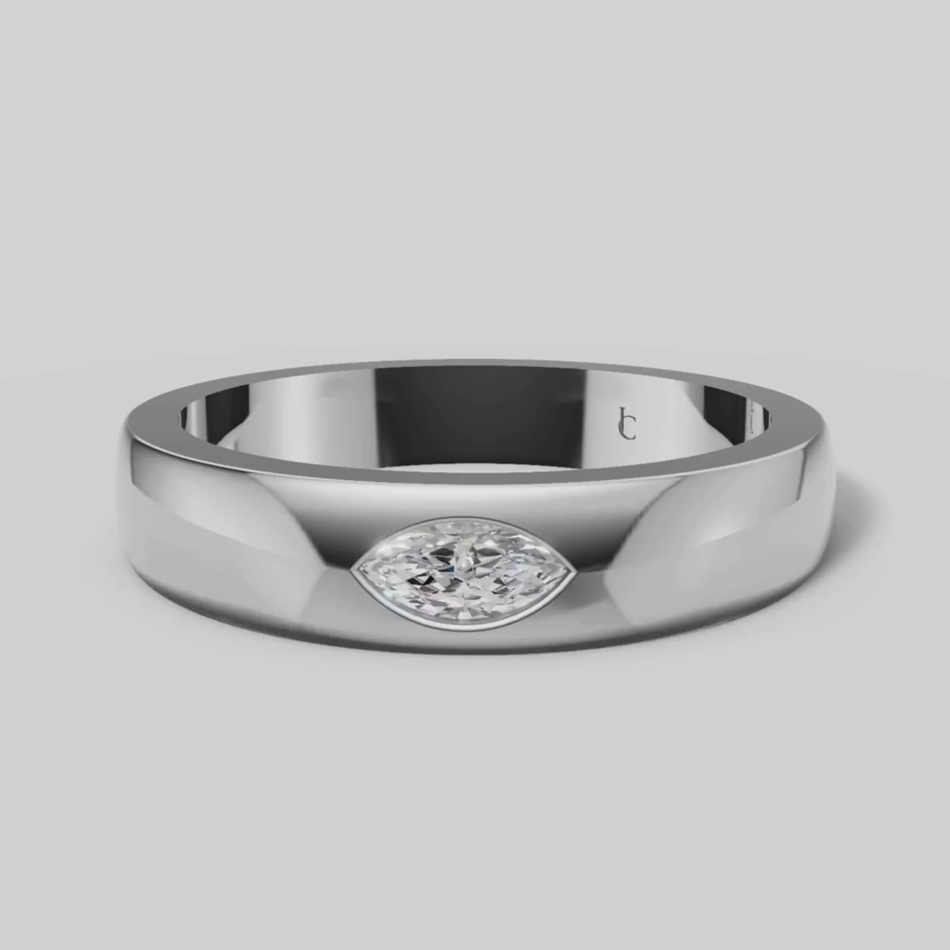 Dorian Marquise Band in White Gold video