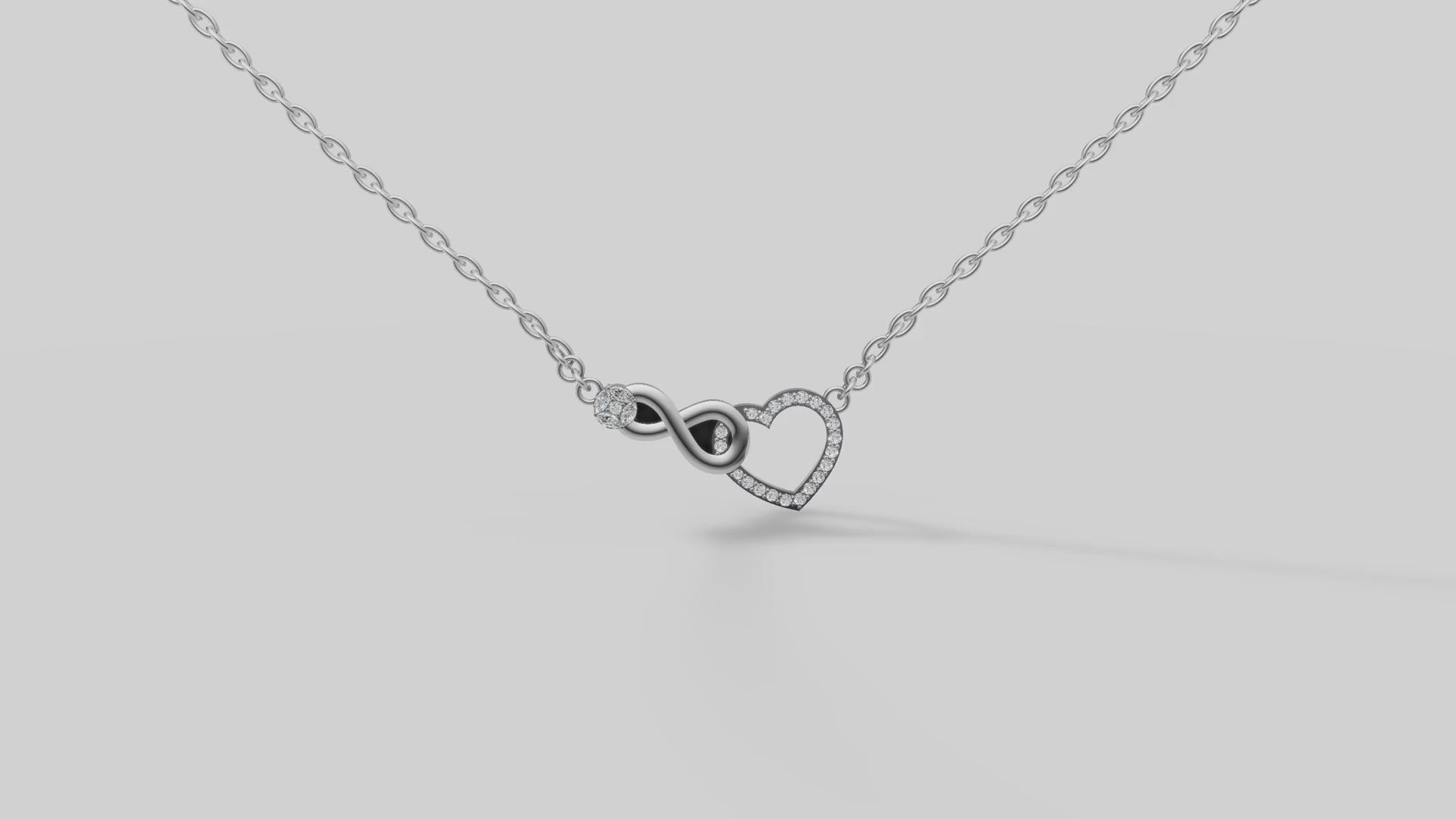 Twin Hearts Necklace in White Gold video